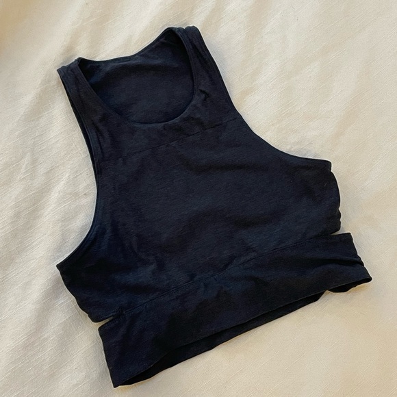 Outdoor Voices Navy Slashback Crop Top / Sports Bra - Picture 3 of 4